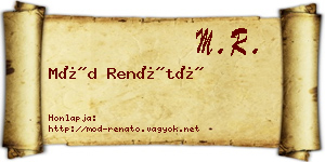 Mód Renátó névjegykártya
